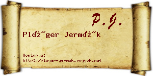 Pláger Jermák névjegykártya